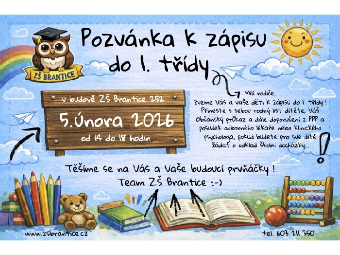 pozvánka zápis do 1.tříd